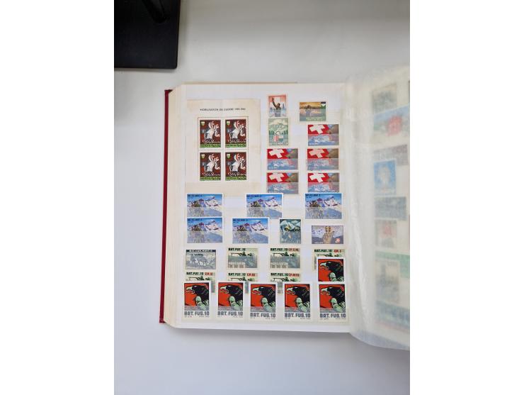 1914/40 (ca.), viele hundert Marken und Belege in 3 großen Steckbüchern, dazu einige moderne Feldpostbriefe