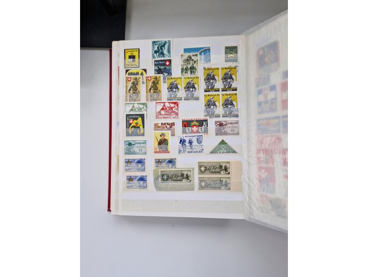 1914/40 (ca.), viele hundert Marken und Belege in 3 großen Steckbüchern, dazu einige moderne Feldpostbriefe