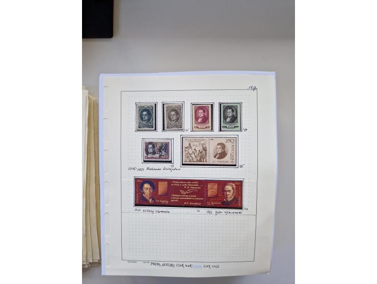 Eastern Europe: 1918/2021, extensive mint never hinged worldwide collection with many thematic stamps and souvenir sheets on 
