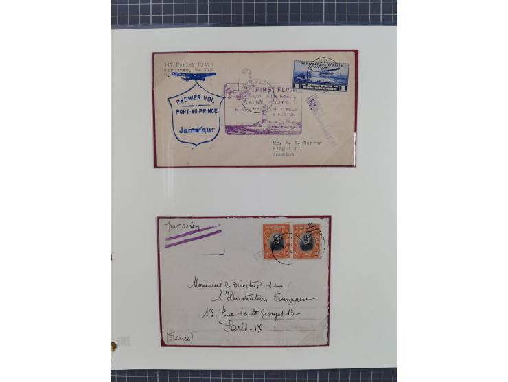 1925/54, reichhaltige Sammlung “Haiti Flugpost” von 89 Belegen, inklusive Zeppelin und Dox, viele bessere Stücke, dabei u.a. 