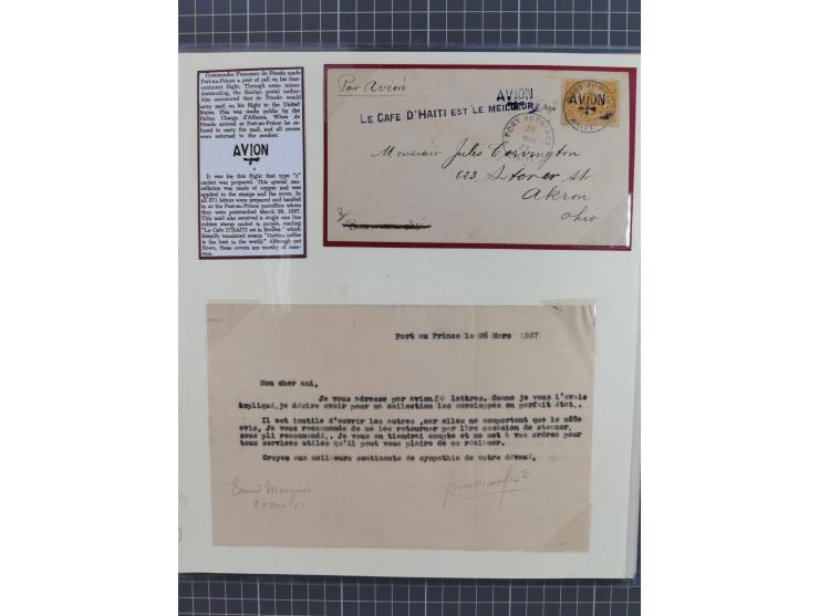 1925/54, reichhaltige Sammlung “Haiti Flugpost” von 89 Belegen, inklusive Zeppelin und Dox, viele bessere Stücke, dabei u.a. 