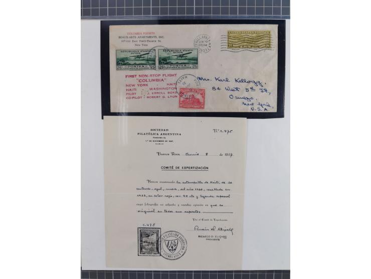 1925/54, reichhaltige Sammlung “Haiti Flugpost” von 89 Belegen, inklusive Zeppelin und Dox, viele bessere Stücke, dabei u.a. 