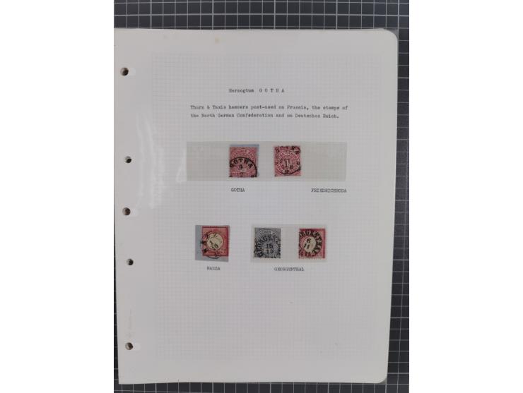 1849/75, interessante Stempel-Sammlung mit Schwerpunkt bei den Einkreisstempeln auf losen Marken und schönen Briefstücken, da