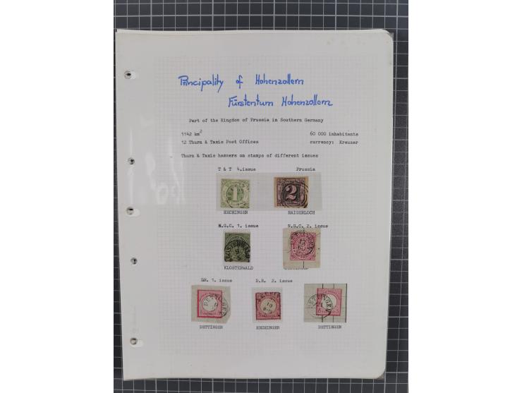 1849/75, interessante Stempel-Sammlung mit Schwerpunkt bei den Einkreisstempeln auf losen Marken und schönen Briefstücken, da