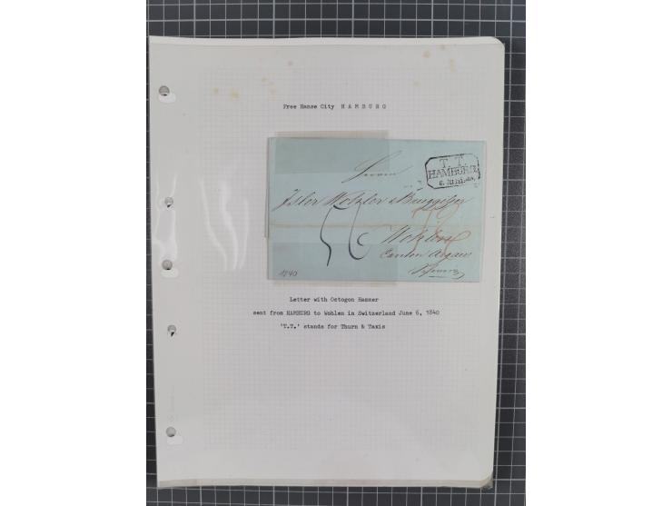 1849/75, interessante Stempel-Sammlung mit Schwerpunkt bei den Einkreisstempeln auf losen Marken und schönen Briefstücken, da