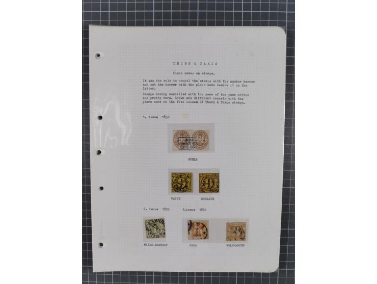 1849/75, interessante Stempel-Sammlung mit Schwerpunkt bei den Einkreisstempeln auf losen Marken und schönen Briefstücken, da