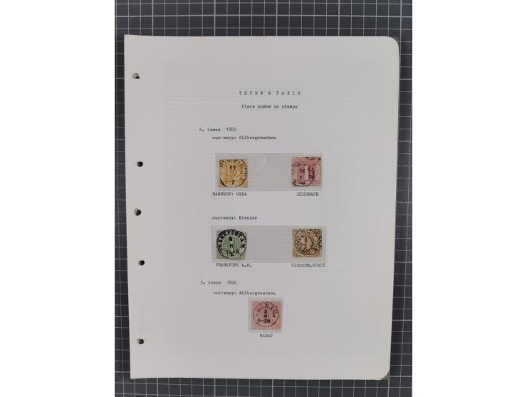 1849/75, interessante Stempel-Sammlung mit Schwerpunkt bei den Einkreisstempeln auf losen Marken und schönen Briefstücken, da