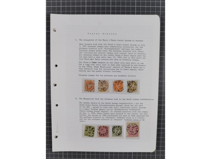 1849/75, interessante Stempel-Sammlung mit Schwerpunkt bei den Einkreisstempeln auf losen Marken und schönen Briefstücken, da