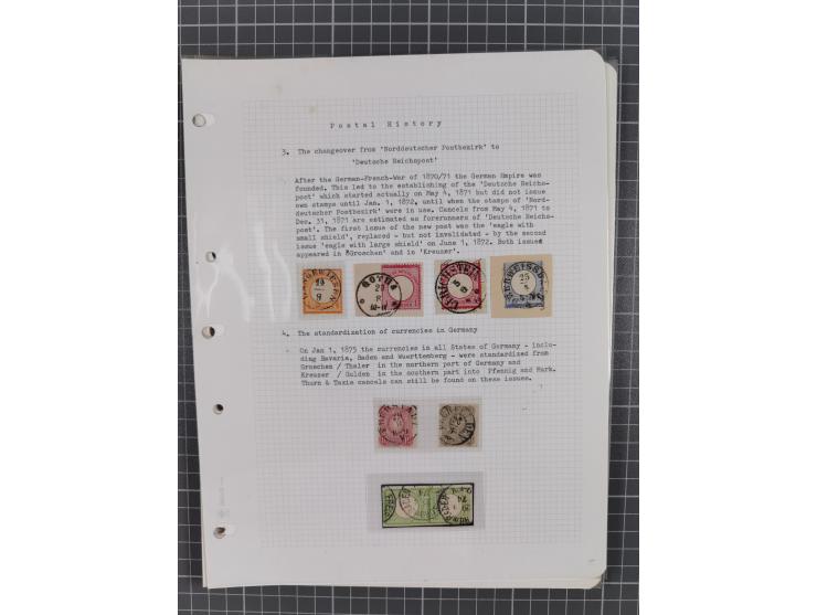 1849/75, interessante Stempel-Sammlung mit Schwerpunkt bei den Einkreisstempeln auf losen Marken und schönen Briefstücken, da