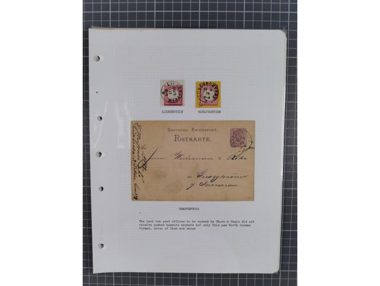 1849/75, interessante Stempel-Sammlung mit Schwerpunkt bei den Einkreisstempeln auf losen Marken und schönen Briefstücken, da