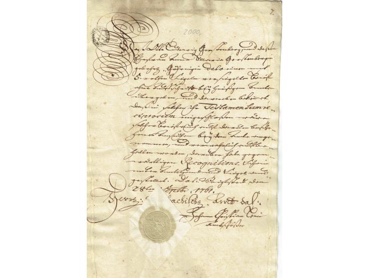 FISKAL-DOKUMENTE: 1682/1872, umfangreiche Forschungssammlung mit fast 290 Stempelpapieren mit vielen Seltenheiten bzw. Unikat