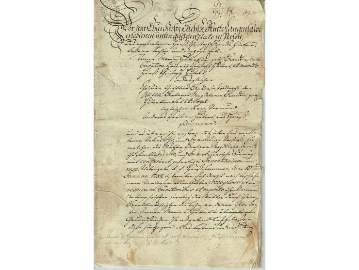 FISKAL-DOKUMENTE: 1682/1872, umfangreiche Forschungssammlung mit fast 290 Stempelpapieren mit vielen Seltenheiten bzw. Unikat