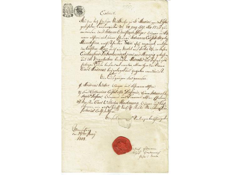 FISKAL-DOKUMENTE: 1682/1872, umfangreiche Forschungssammlung mit fast 290 Stempelpapieren mit vielen Seltenheiten bzw. Unikat