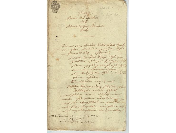 FISKAL-DOKUMENTE: 1682/1872, umfangreiche Forschungssammlung mit fast 290 Stempelpapieren mit vielen Seltenheiten bzw. Unikat