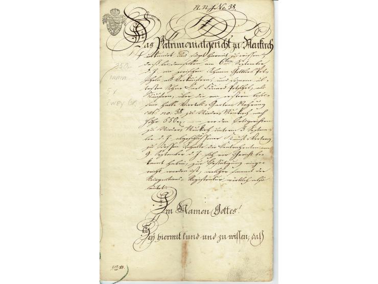 FISKAL-DOKUMENTE: 1682/1872, umfangreiche Forschungssammlung mit fast 290 Stempelpapieren mit vielen Seltenheiten bzw. Unikat