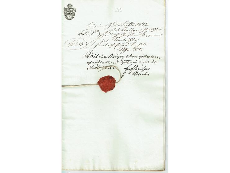 FISKAL-DOKUMENTE: 1682/1872, umfangreiche Forschungssammlung mit fast 290 Stempelpapieren mit vielen Seltenheiten bzw. Unikat