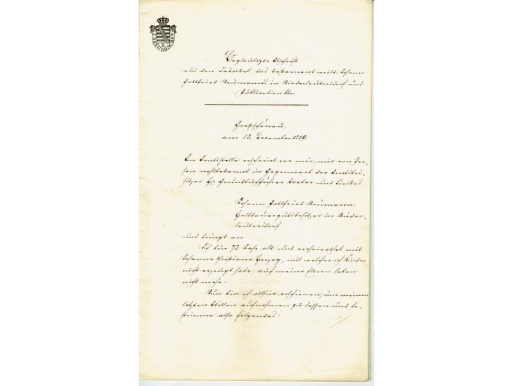 FISKAL-DOKUMENTE: 1682/1872, umfangreiche Forschungssammlung mit fast 290 Stempelpapieren mit vielen Seltenheiten bzw. Unikat