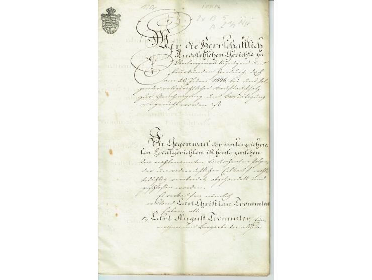 FISKAL-DOKUMENTE: 1682/1872, umfangreiche Forschungssammlung mit fast 290 Stempelpapieren mit vielen Seltenheiten bzw. Unikat