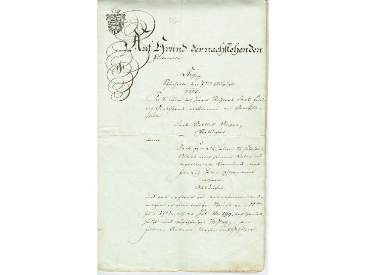 FISKAL-DOKUMENTE: 1682/1872, umfangreiche Forschungssammlung mit fast 290 Stempelpapieren mit vielen Seltenheiten bzw. Unikat