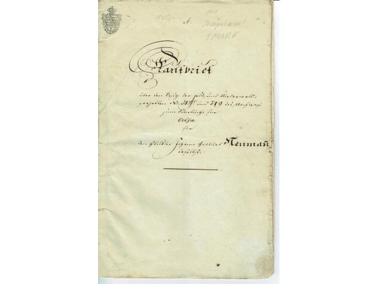 FISKAL-DOKUMENTE: 1682/1872, umfangreiche Forschungssammlung mit fast 290 Stempelpapieren mit vielen Seltenheiten bzw. Unikat