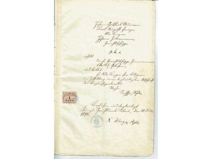 FISKAL-DOKUMENTE: 1682/1872, umfangreiche Forschungssammlung mit fast 290 Stempelpapieren mit vielen Seltenheiten bzw. Unikat