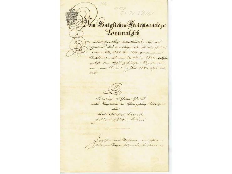 FISKAL-DOKUMENTE: 1682/1872, umfangreiche Forschungssammlung mit fast 290 Stempelpapieren mit vielen Seltenheiten bzw. Unikat