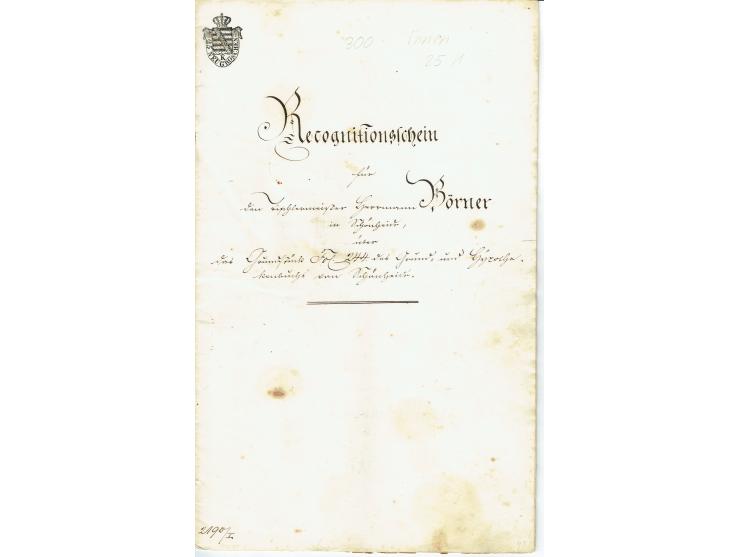 FISKAL-DOKUMENTE: 1682/1872, umfangreiche Forschungssammlung mit fast 290 Stempelpapieren mit vielen Seltenheiten bzw. Unikat