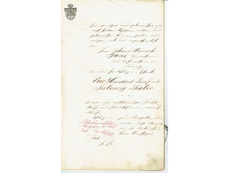 FISKAL-DOKUMENTE: 1682/1872, umfangreiche Forschungssammlung mit fast 290 Stempelpapieren mit vielen Seltenheiten bzw. Unikat