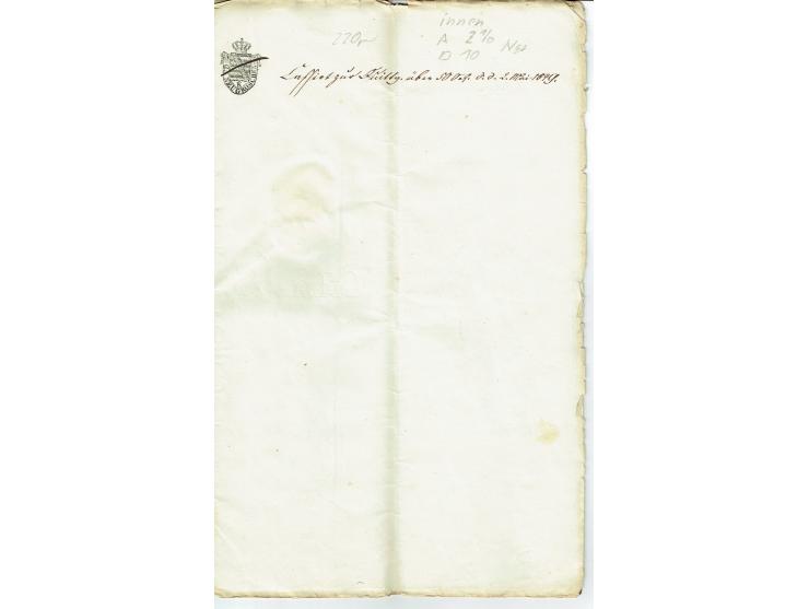 FISKAL-DOKUMENTE: 1682/1872, umfangreiche Forschungssammlung mit fast 290 Stempelpapieren mit vielen Seltenheiten bzw. Unikat