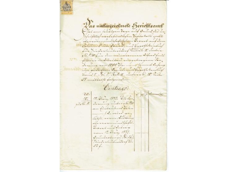 FISKAL-DOKUMENTE: 1682/1872, umfangreiche Forschungssammlung mit fast 290 Stempelpapieren mit vielen Seltenheiten bzw. Unikat