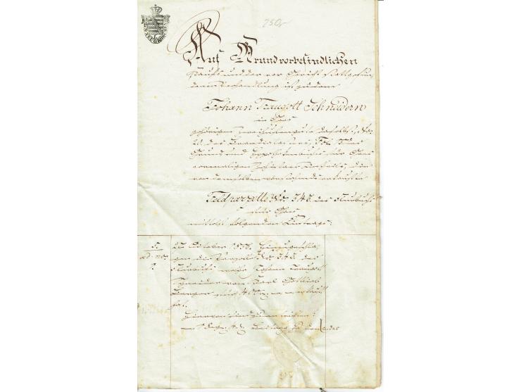 FISKAL-DOKUMENTE: 1682/1872, umfangreiche Forschungssammlung mit fast 290 Stempelpapieren mit vielen Seltenheiten bzw. Unikat