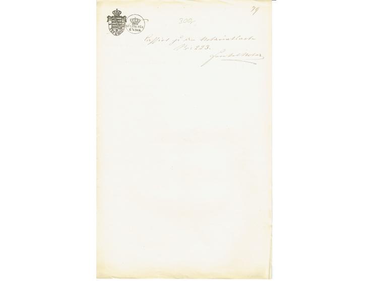 FISKAL-DOKUMENTE: 1682/1872, umfangreiche Forschungssammlung mit fast 290 Stempelpapieren mit vielen Seltenheiten bzw. Unikat