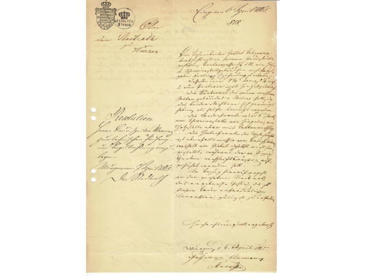 FISKAL-DOKUMENTE: 1682/1872, umfangreiche Forschungssammlung mit fast 290 Stempelpapieren mit vielen Seltenheiten bzw. Unikat