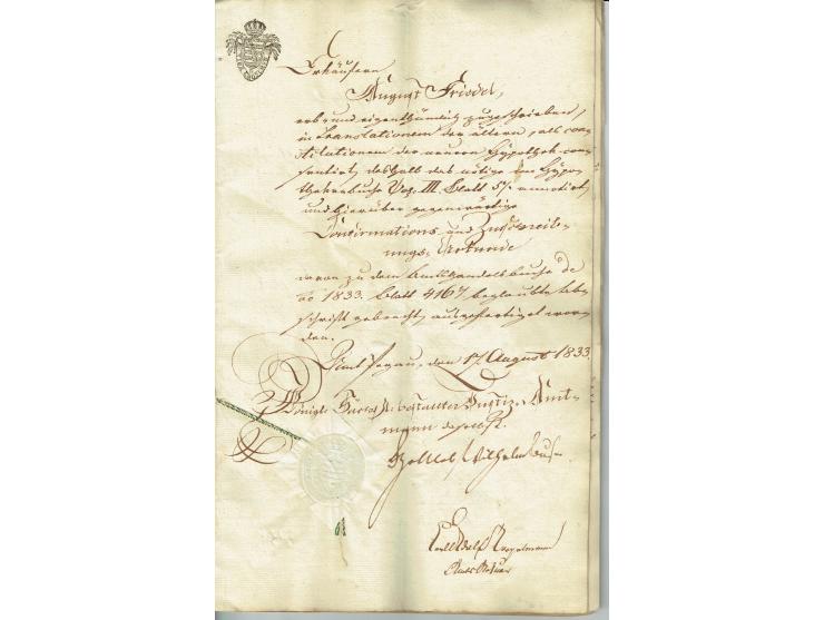 FISKAL-DOKUMENTE: 1682/1872, umfangreiche Forschungssammlung mit fast 290 Stempelpapieren mit vielen Seltenheiten bzw. Unikat