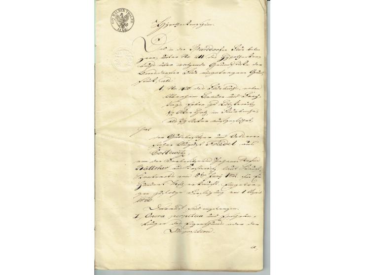 FISKAL-DOKUMENTE: 1682/1872, umfangreiche Forschungssammlung mit fast 290 Stempelpapieren mit vielen Seltenheiten bzw. Unikat