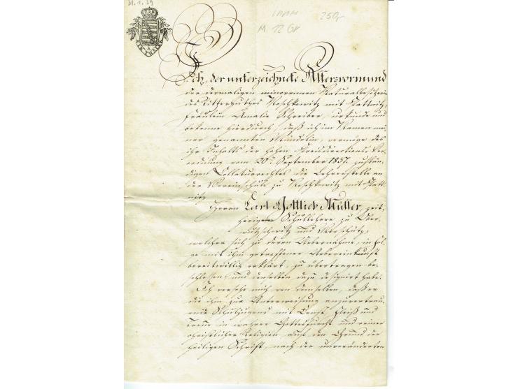 FISKAL-DOKUMENTE: 1682/1872, umfangreiche Forschungssammlung mit fast 290 Stempelpapieren mit vielen Seltenheiten bzw. Unikat