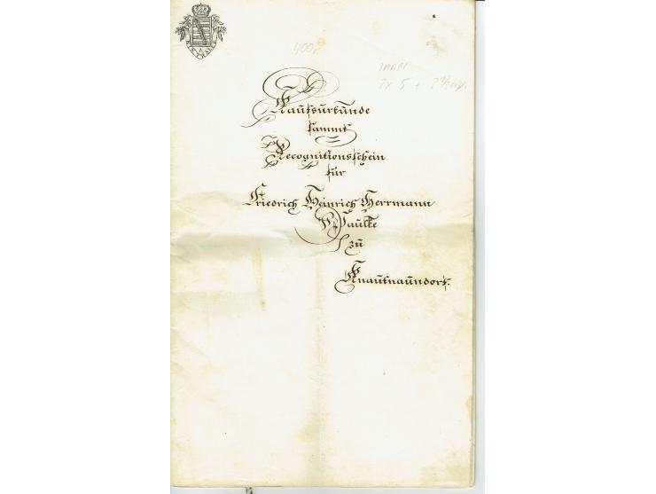 FISKAL-DOKUMENTE: 1682/1872, umfangreiche Forschungssammlung mit fast 290 Stempelpapieren mit vielen Seltenheiten bzw. Unikat