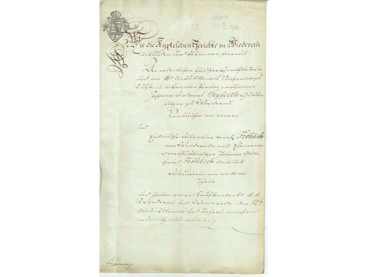 FISKAL-DOKUMENTE: 1682/1872, umfangreiche Forschungssammlung mit fast 290 Stempelpapieren mit vielen Seltenheiten bzw. Unikat