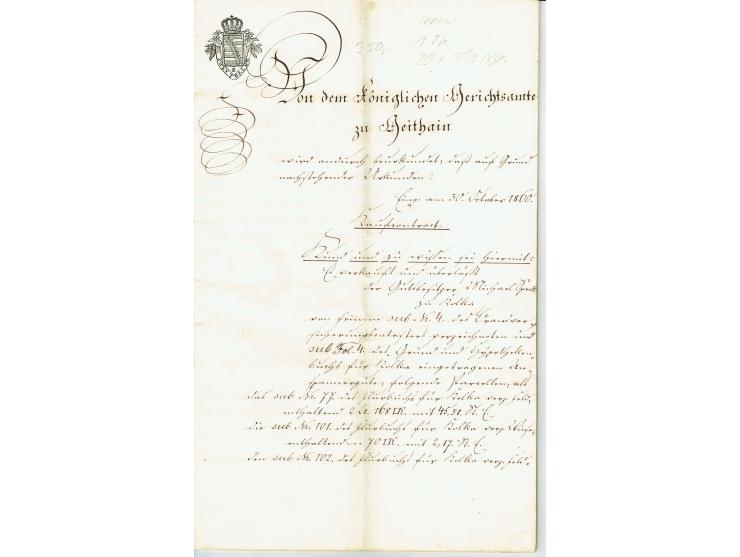 FISKAL-DOKUMENTE: 1682/1872, umfangreiche Forschungssammlung mit fast 290 Stempelpapieren mit vielen Seltenheiten bzw. Unikat