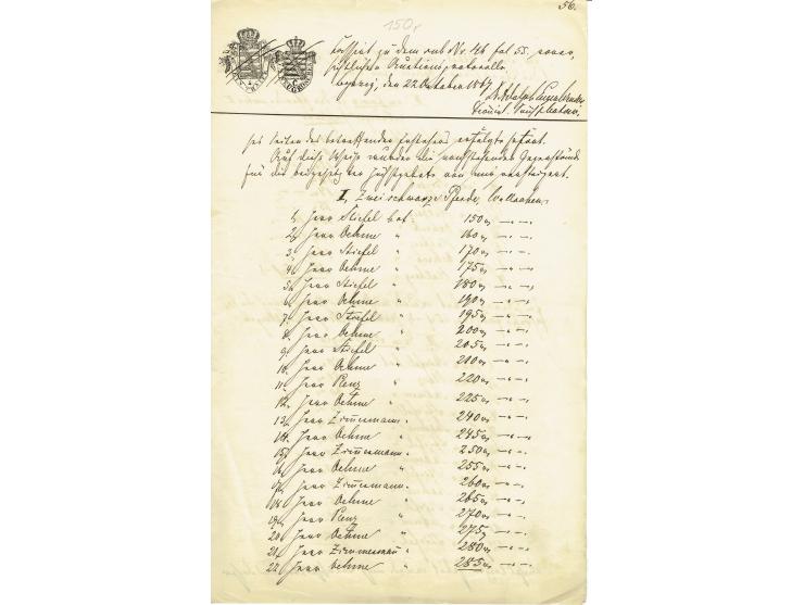 FISKAL-DOKUMENTE: 1682/1872, umfangreiche Forschungssammlung mit fast 290 Stempelpapieren mit vielen Seltenheiten bzw. Unikat