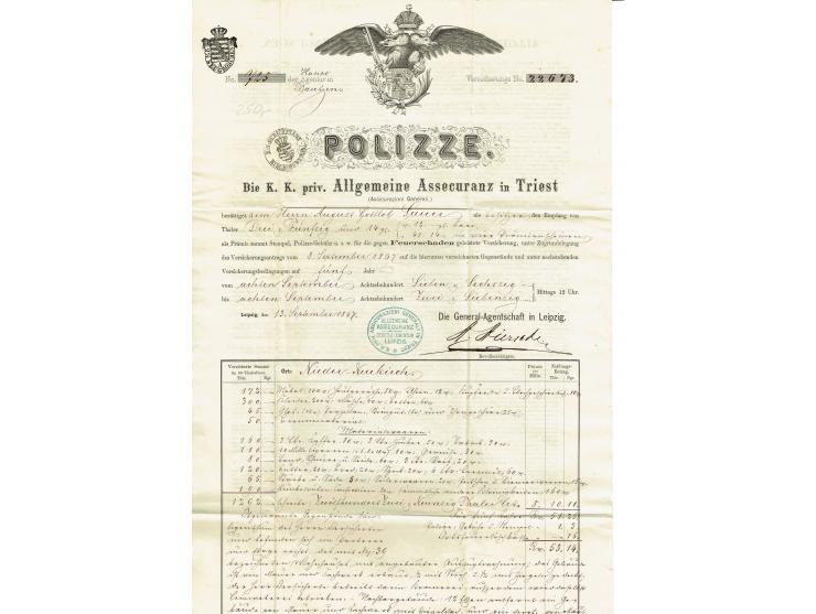 FISKAL-DOKUMENTE: 1682/1872, umfangreiche Forschungssammlung mit fast 290 Stempelpapieren mit vielen Seltenheiten bzw. Unikat