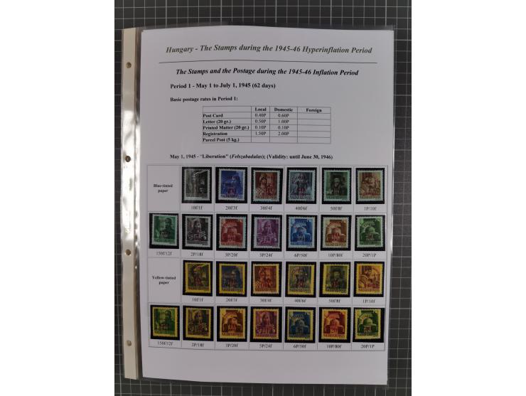 1945/46, exhibition collection “The stamps during the 1945-46 Hyperinflation Period” with stamps and around 210 covers, cards