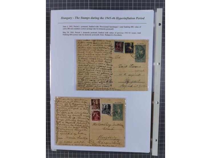 1945/46, exhibition collection “The stamps during the 1945-46 Hyperinflation Period” with stamps and around 210 covers, cards