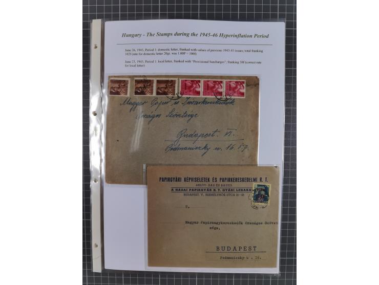 1945/46, exhibition collection “The stamps during the 1945-46 Hyperinflation Period” with stamps and around 210 covers, cards