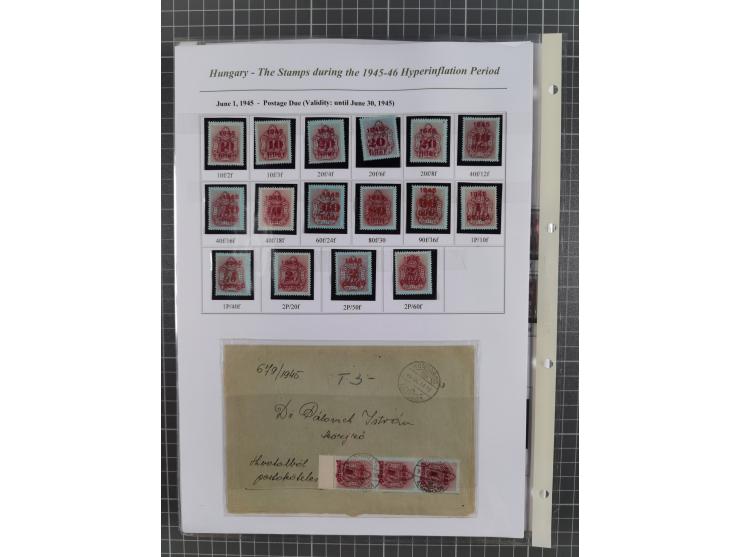 1945/46, exhibition collection “The stamps during the 1945-46 Hyperinflation Period” with stamps and around 210 covers, cards