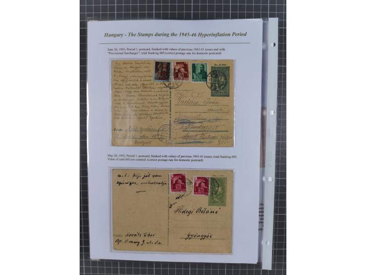 1945/46, exhibition collection “The stamps during the 1945-46 Hyperinflation Period” with stamps and around 210 covers, cards