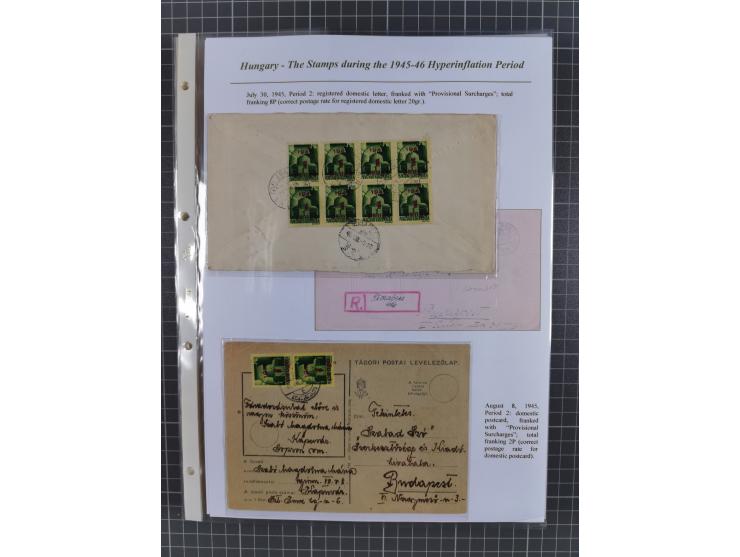 1945/46, exhibition collection “The stamps during the 1945-46 Hyperinflation Period” with stamps and around 210 covers, cards