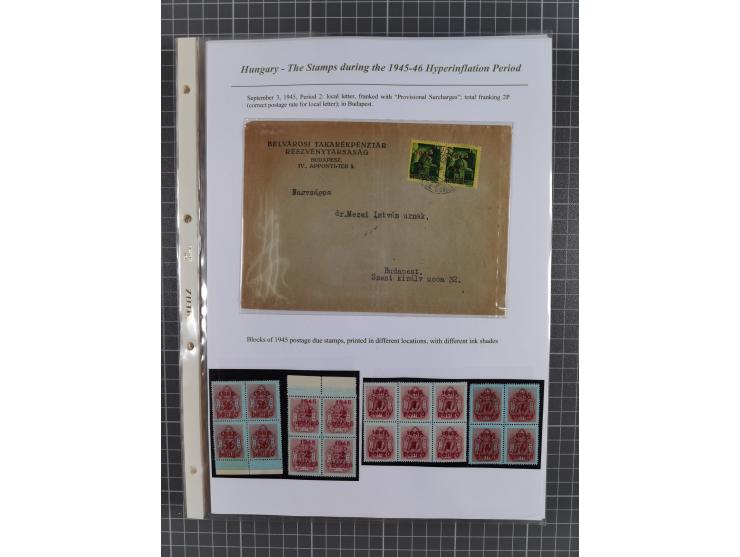 1945/46, exhibition collection “The stamps during the 1945-46 Hyperinflation Period” with stamps and around 210 covers, cards