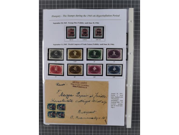 1945/46, exhibition collection “The stamps during the 1945-46 Hyperinflation Period” with stamps and around 210 covers, cards