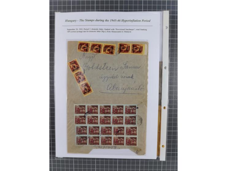 1945/46, exhibition collection “The stamps during the 1945-46 Hyperinflation Period” with stamps and around 210 covers, cards